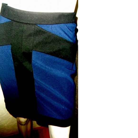 BCBGeneration NWOT Black Blue Knit Pencil Skirt - Picture 2 of 6
